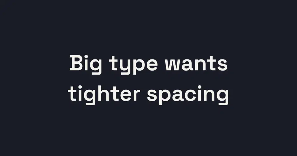 A two-line cover headline set in a heavy sans with default spacing - letters sit loose and the two lines drift apart with a visible gap.