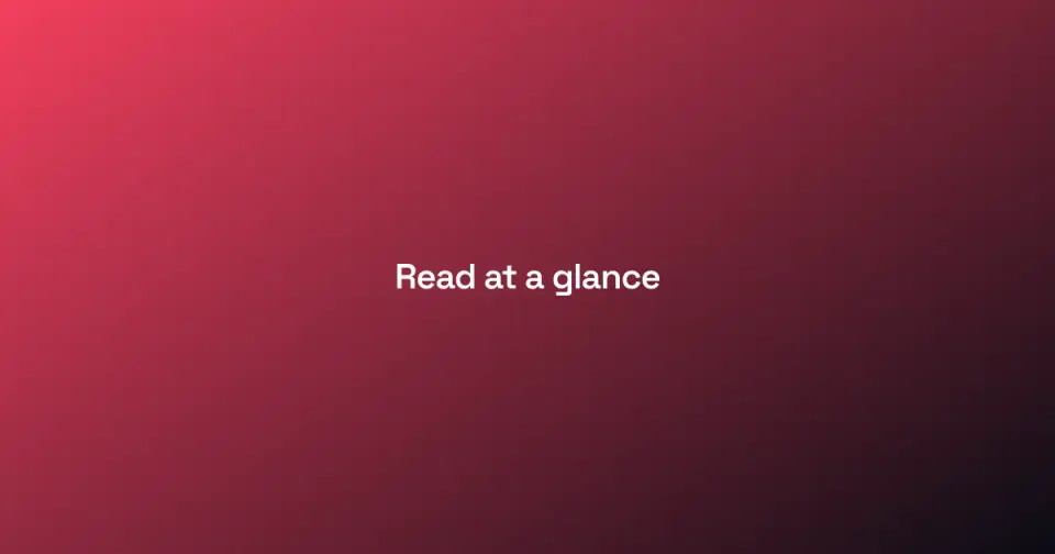 A blog cover with the title "Read at a glance" set very small in the center, swallowed by empty space.