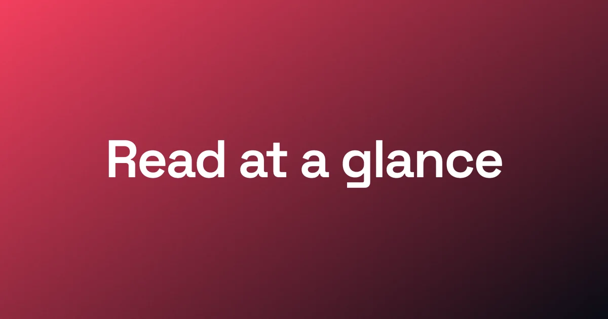 The same cover with the title "Read at a glance" set large and bold, filling the frame.