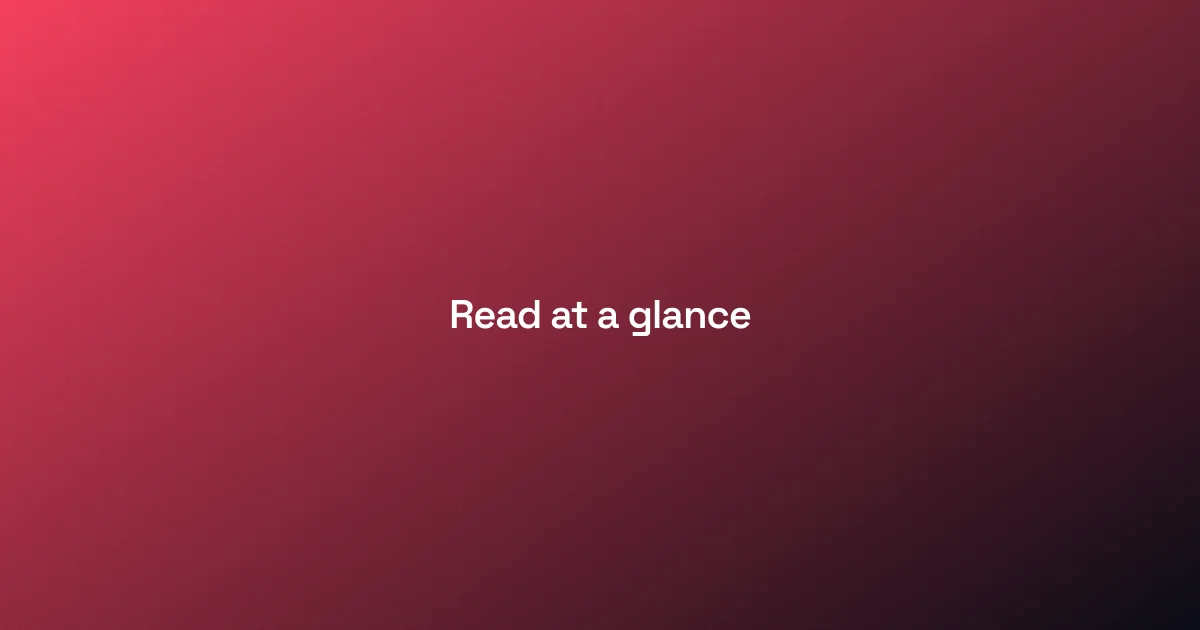 A blog cover with the title "Read at a glance" set very small in the center, swallowed by empty space.